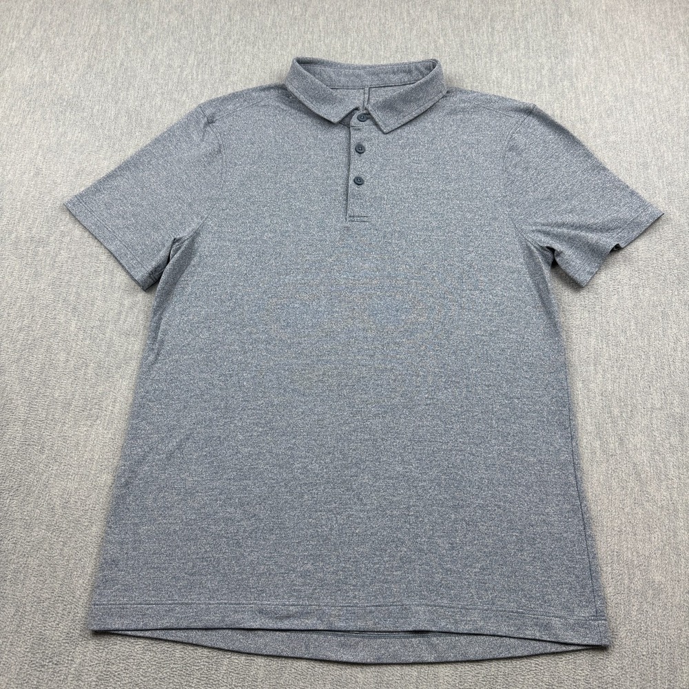 Lululemon Shirt Mens Small Blue Evolution Short Sleeve Spread Collar Soft Casual
